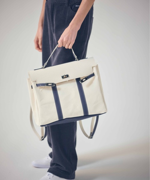 SEA(シー)の「GG 2way バッグM(ハンドバッグ・レディース・レッド/ネイビー・ONE SIZE)」の3枚目の写真