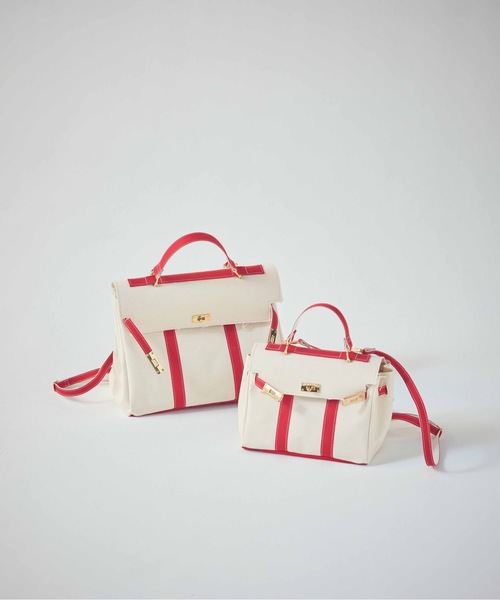 SEA(シー)の「GG 2way バッグM(ハンドバッグ・レディース・レッド/ネイビー・ONE SIZE)」の5枚目の写真