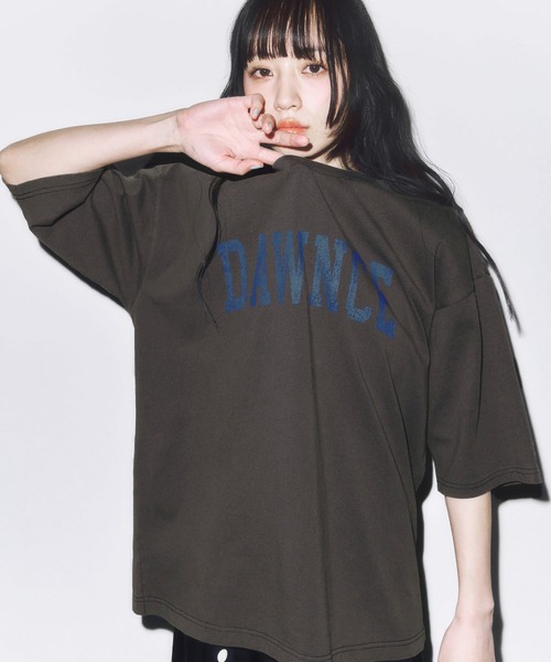 DAWNCE(ダウンス)の「ピグメント加工ワイドフィットTシャツ(Tシャツ/カットソー・メンズ・チャコール/ピンク・L/M)」の2枚目の写真