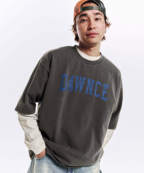 DAWNCE(ダウンス)の「ピグメント加工ワイドフィットTシャツ(Tシャツ/カットソー・メンズ・チャコール/ピンク・L/M)」の8枚目の写真