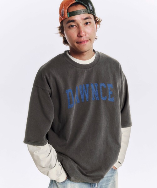 DAWNCE(ダウンス)の「ピグメント加工ワイドフィットTシャツ(Tシャツ/カットソー・メンズ・チャコール/ピンク・L/M)」の9枚目の写真