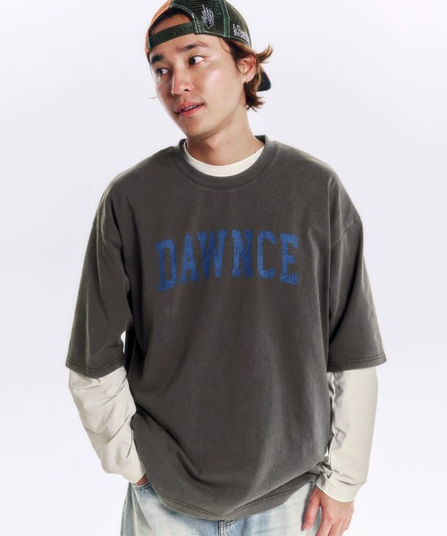 DAWNCE(ダウンス)の「ピグメント加工ワイドフィットTシャツ(Tシャツ/カットソー・メンズ・チャコール/ピンク・L/M)」の11枚目の写真