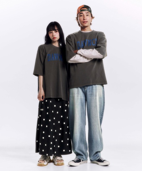 DAWNCE(ダウンス)の「ピグメント加工ワイドフィットTシャツ(Tシャツ/カットソー・メンズ・チャコール/ピンク・L/M)」の12枚目の写真