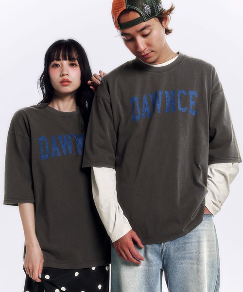 DAWNCE(ダウンス)の「ピグメント加工ワイドフィットTシャツ(Tシャツ/カットソー・メンズ・チャコール/ピンク・L/M)」の3枚目の写真