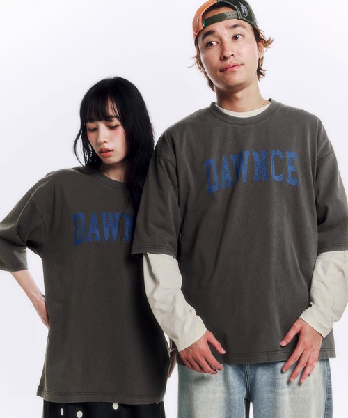 DAWNCE(ダウンス)の「ピグメント加工ワイドフィットTシャツ(Tシャツ/カットソー・メンズ・チャコール/ピンク・L/M)」の4枚目の写真