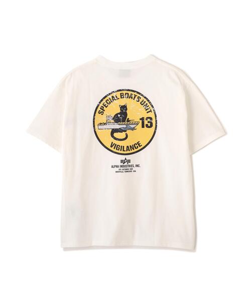Alpha Industries（アルファインダストリーズ）の「【日本限定】Alpha Industries/アルファ インダストリーズ/CAT EMBLEM T‐SHIRT/ キャット エンブレム Tシャツ（Tシャツ/カットソー・メンズ・ブラック/ホワイト系2/オリーブ系・2XL/XL/L/S/M）」の13枚目の写真