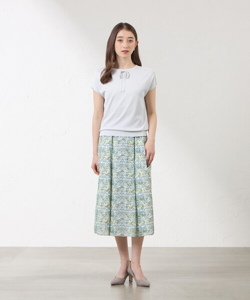 amaca（アマカ）の「【LIBERTY】ORCHARD スカート（スカート・レディース・オフホワイト/ダークネイビー・38/40/36）」の4枚目の写真
