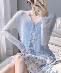 ペルルペッシュ♡ボタニカル柄トップス♡ 予約商品】レディースのトップス（パープル/紫色系・花柄・ボタニカル