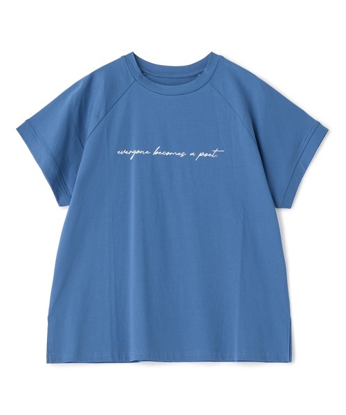 Nowadays(ナウアデイズ)の「ドライタッチコットンロゴTシャツ(Tシャツ/カットソー・レディース・ブラック/ホワイト/ブルー・FREE)」の1枚目の写真