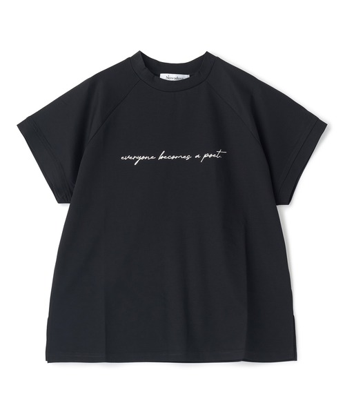 Nowadays(ナウアデイズ)の「ドライタッチコットンロゴTシャツ(Tシャツ/カットソー・レディース・ブラック/ホワイト/ブルー・FREE)」の3枚目の写真