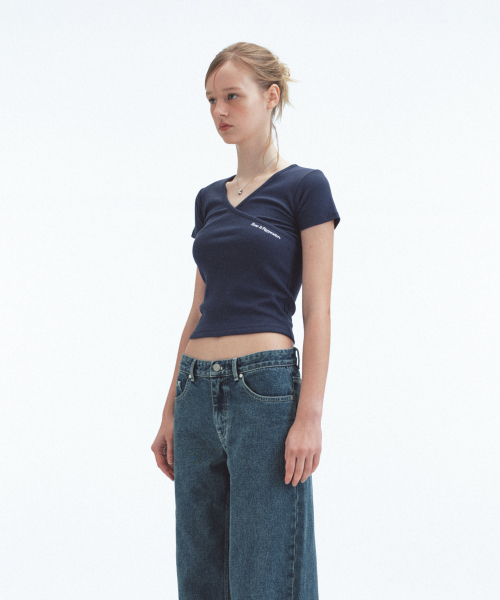 Rest&Recreation(レストアンドレクリエーション)の「WRAP HALF SLEEVE TOP - NAVY(Tシャツ/カットソー・レディース・その他・ONE)」の4枚目の写真