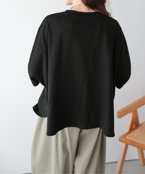 La-gemme(ラジェム)の「花柄レース ドルマンスリーブ トップス(Tシャツ/カットソー・レディース・ブラック/ホワイト・フリー)」の15枚目の写真