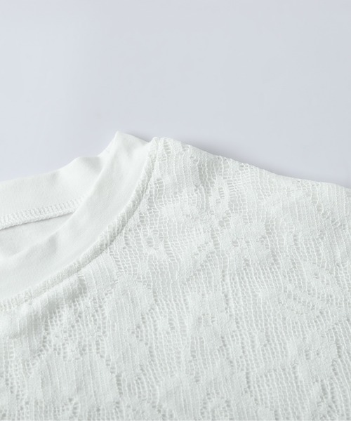 La-gemme(ラジェム)の「花柄レース ドルマンスリーブ トップス(Tシャツ/カットソー・レディース・ブラック/ホワイト・フリー)」の17枚目の写真