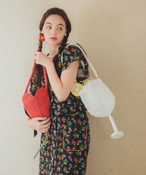 Three Four Time(スリーフォータイム)の「【Casselini】Happy crochet Basket(ショルダーバッグ・レディース・ホワイト/レッド・FREE)」の20枚目の写真