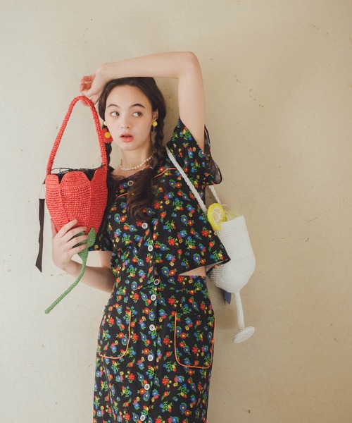 Three Four Time(スリーフォータイム)の「【Casselini】Happy crochet Basket(ショルダーバッグ・レディース・ホワイト/レッド・FREE)」の21枚目の写真