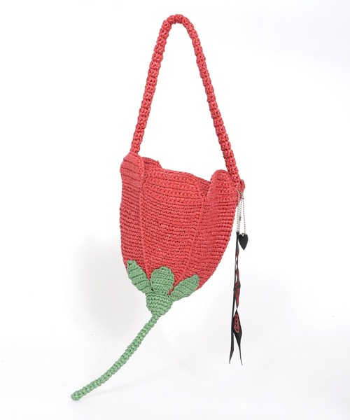 Three Four Time(スリーフォータイム)の「【Casselini】Happy crochet Basket(ショルダーバッグ・レディース・ホワイト/レッド・FREE)」の11枚目の写真