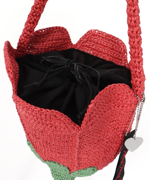 Three Four Time(スリーフォータイム)の「【Casselini】Happy crochet Basket(ショルダーバッグ・レディース・ホワイト/レッド・FREE)」の15枚目の写真