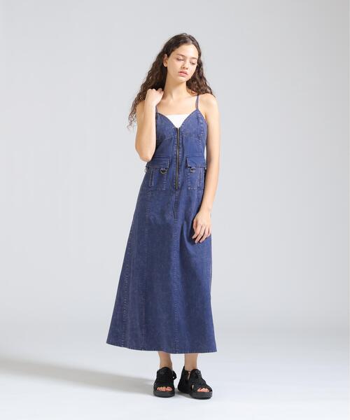 AVIREX（アヴィレックス）の「ACID WASH CAMISOLE DRESS（ワンピース・レディース・ブルー/ブラック・S/M）」の6枚目の写真
