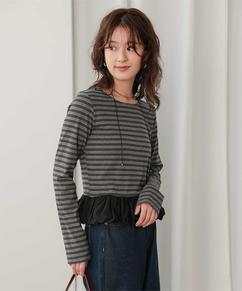 titivate(ティティベイト)の「チビバルーン長袖トップス(Tシャツ/カットソー・レディース・アイボリー/チャコール/ブラウン/ブラック・M/L)」の3枚目の写真