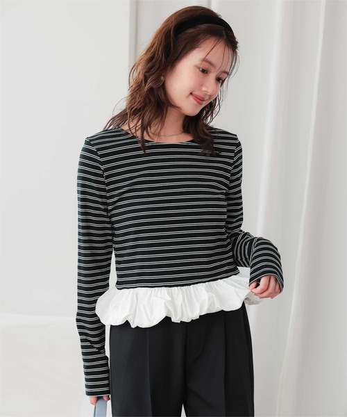 titivate(ティティベイト)の「チビバルーン長袖トップス(Tシャツ/カットソー・レディース・アイボリー/チャコール/ブラウン/ブラック・M/L)」の2枚目の写真