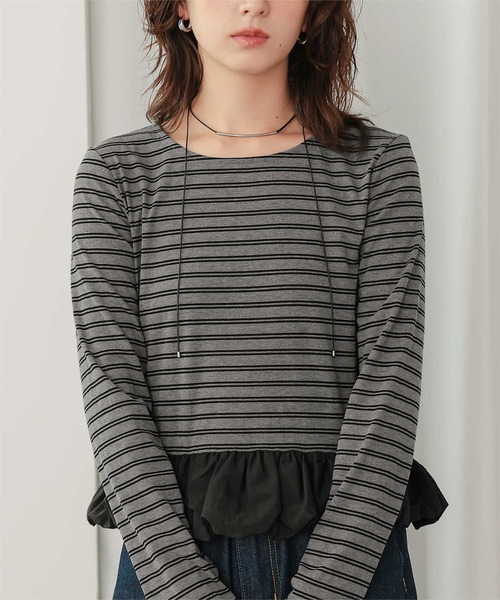 titivate(ティティベイト)の「チビバルーン長袖トップス(Tシャツ/カットソー・レディース・アイボリー/チャコール/ブラウン/ブラック・M/L)」の5枚目の写真