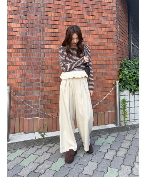 titivate(ティティベイト)の「チビバルーン長袖トップス(Tシャツ/カットソー・レディース・アイボリー/チャコール/ブラウン/ブラック・M/L)」の7枚目の写真