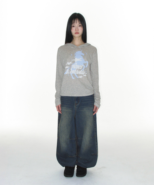 AMESWORLDWIDE(アメスワールドワイド)の「STITCH BALLOON FIT DENIM PANTS BLUE(デニムパンツ・レディース・その他・LARGE/MEDIUM/SMALL)」の5枚目の写真