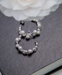 パールフープデザインピアス