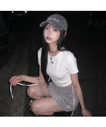 ストリングシルケットロゴ半袖Tシャツ [2カラー]