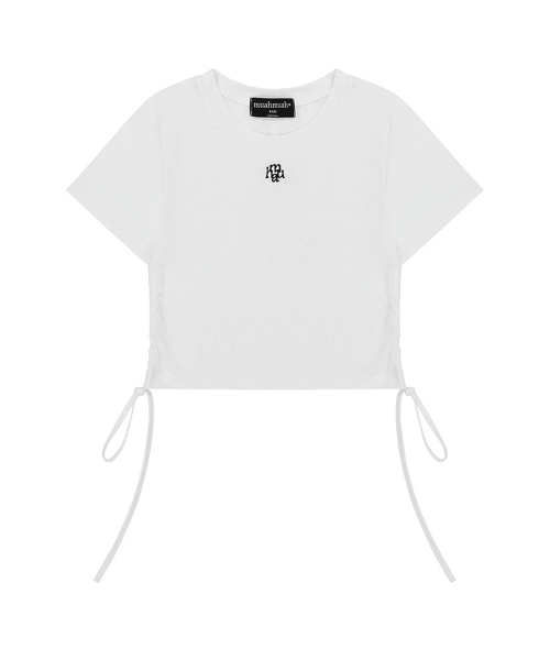 muahmuah（ムーアムーア）の「ストリングシルケットロゴ半袖Tシャツ [2カラー]（Tシャツ/カットソー・レディース・ブラック/ホワイト・FREE）」の13枚目の写真