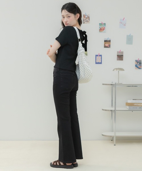 HEILIS(ヘイリス)の「ストリングクロスバッグ / ショルダーバッグ クロスバッグ ワンショルダーバッグ 斜め掛けバッグ 肩掛けバッグ ストリングバッグ ギャザーバッグ ナイロンバッグ 軽量バッグ 大容量バッグ ポケット付き ドット柄 チェック柄 カジュアル 春 夏 秋 韓国ファッション 大人カジュアル デイリー お出かけ(ショルダーバッグ・レディース・ネイビー/ブラック/アイボリー・FREE)」の19枚目の写真