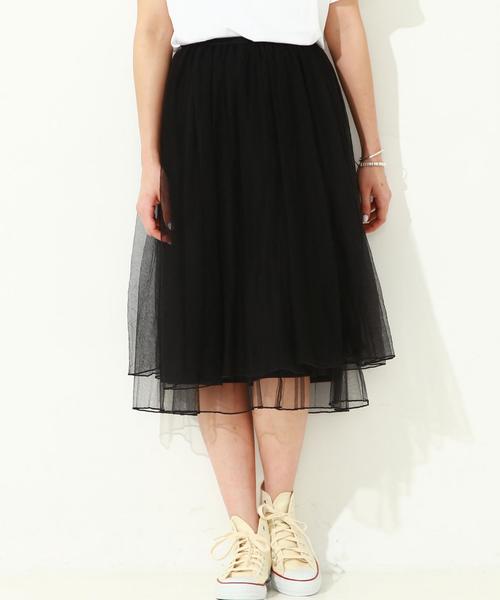 Another Edition（アナザーエディション）の「チュールスカート/AEBFC チュール SK◆（スカート・レディース・ライトグレー/ナチュラル/オリーブ/ブラック・FREE）」の2枚目の写真