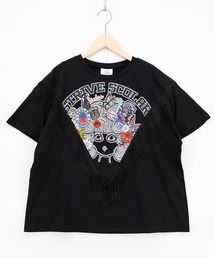 ScoLar(スカラー) フリンジ入り アメリカン風スカラーちゃんTシャツ