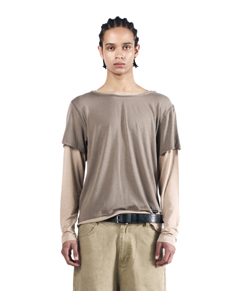 AAKAM(アーカム)の「Contrast Layered Long Sleeve (Khaki)(Tシャツ/カットソー・レディース・その他・1/2)」の8枚目の写真