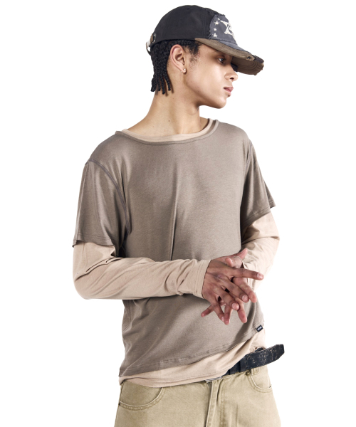 AAKAM(アーカム)の「Contrast Layered Long Sleeve (Khaki)(Tシャツ/カットソー・レディース・その他・1/2)」の11枚目の写真