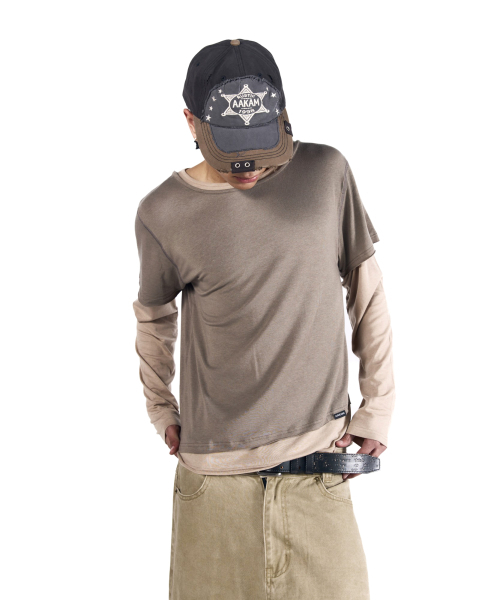 AAKAM(アーカム)の「Contrast Layered Long Sleeve (Khaki)(Tシャツ/カットソー・レディース・その他・1/2)」の12枚目の写真