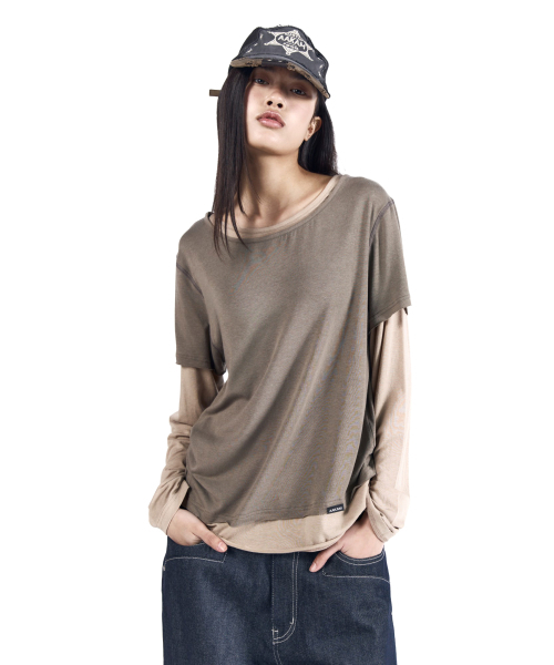 AAKAM(アーカム)の「Contrast Layered Long Sleeve (Khaki)(Tシャツ/カットソー・レディース・その他・1/2)」の15枚目の写真