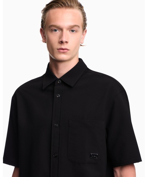 EMPORIO ARMANI(エンポリオアルマーニ)の「【エンポリオ アルマーニ】レギュラーフィット ダウンシャツ シアサッカー(シャツ/ブラウス・メンズ・ブラック・SMALL/MEDIUM/LARGE/X-SMALL/X-LARGE)」の2枚目の写真