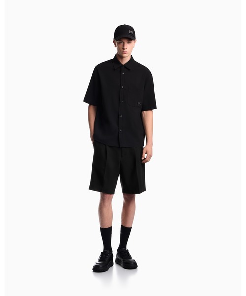 EMPORIO ARMANI(エンポリオアルマーニ)の「【エンポリオ アルマーニ】レギュラーフィット ダウンシャツ シアサッカー(シャツ/ブラウス・メンズ・ブラック・SMALL/MEDIUM/LARGE/X-SMALL/X-LARGE)」の4枚目の写真