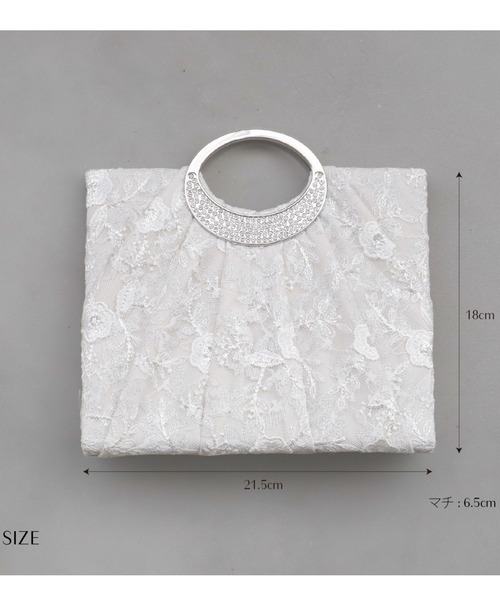 Cupid Heart(キューピッドハート)の「【Cupid Heart】結婚式用!スパンコール付き刺繍レース金具ハンドルバッグ(ハンドバッグ・レディース・ブラック/シルバー・MEDIUM)」の7枚目の写真