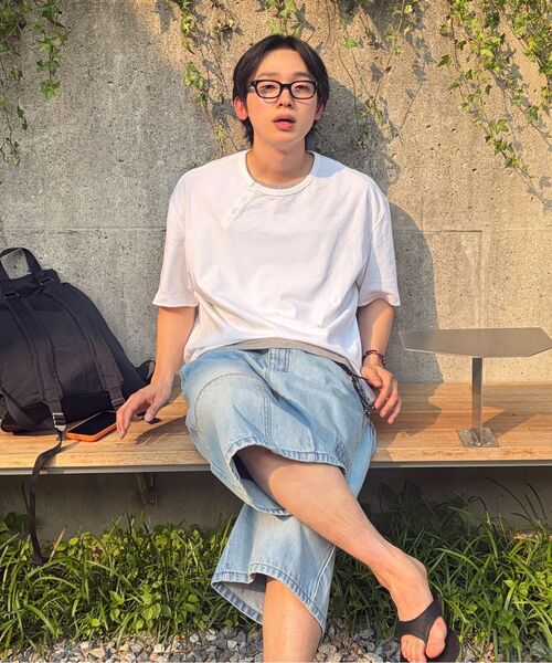 MISEKISEOUL MEN(ミセキソウルメンズ)の「Double knee denim bermuda LIGHT BLUE(その他パンツ・メンズ・その他・1/2/3)」の4枚目の写真