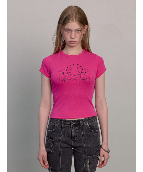 A FEW COMMENTS(アフューコメンツ)の「ホーススターロゴTシャツ ホットピンク(Tシャツ/カットソー・レディース・その他・FREE)」の1枚目の写真