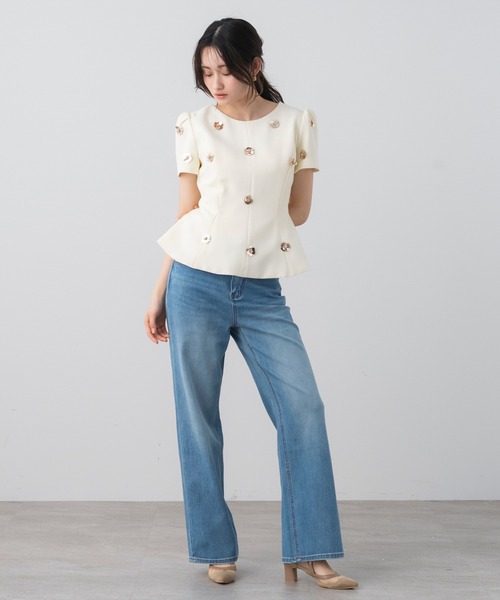 AJUGA.(アジュガ)の「ストレッチカーブデニムパンツ(デニムパンツ・レディース・ブラック/ライトブルー・M/S)」の11枚目の写真