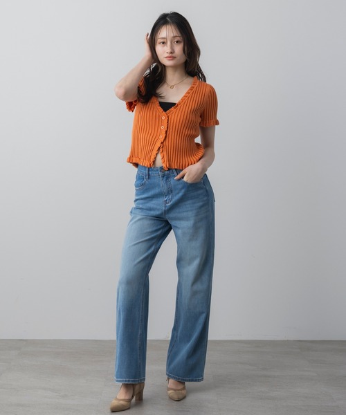 AJUGA.(アジュガ)の「ストレッチカーブデニムパンツ(デニムパンツ・レディース・ブラック/ライトブルー・M/S)」の13枚目の写真
