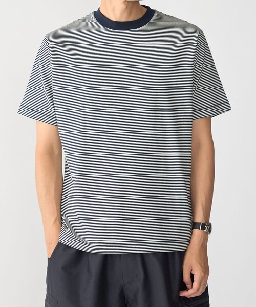 SHIPS(シップス)の「SHIPS:〈消臭〉Deo-Papi(R) ボーダー ショートスリーブ Tシャツ(Tシャツ/カットソー・メンズ・ベージュ/ライトグリーン/ネイビー・LARGE/MEDIUM/SMALL/X-LARGE)」の3枚目の写真
