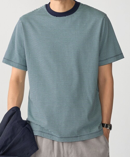 SHIPS(シップス)の「SHIPS:〈消臭〉Deo-Papi(R) ボーダー ショートスリーブ Tシャツ(Tシャツ/カットソー・メンズ・ベージュ/ライトグリーン/ネイビー・LARGE/MEDIUM/SMALL/X-LARGE)」の1枚目の写真