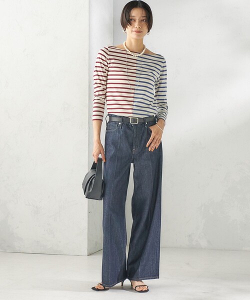 SHIPS(シップス)の「【SHIPS別注】Le minor: バイカラー ボートネック プルオーバー(Tシャツ/カットソー・レディース・マルチ・ONE SIZE)」の2枚目の写真