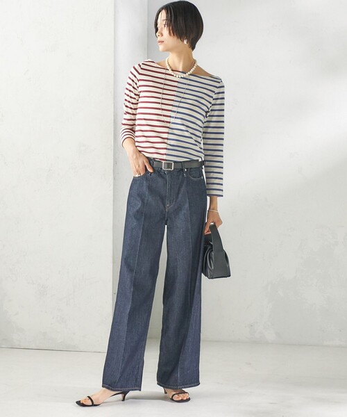 SHIPS(シップス)の「【SHIPS別注】Le minor: バイカラー ボートネック プルオーバー(Tシャツ/カットソー・レディース・マルチ・ONE SIZE)」の3枚目の写真