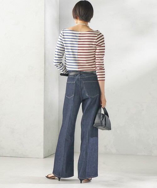 SHIPS(シップス)の「【SHIPS別注】Le minor: バイカラー ボートネック プルオーバー(Tシャツ/カットソー・レディース・マルチ・ONE SIZE)」の5枚目の写真