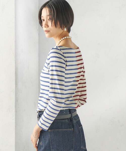 SHIPS(シップス)の「【SHIPS別注】Le minor: バイカラー ボートネック プルオーバー(Tシャツ/カットソー・レディース・マルチ・ONE SIZE)」の8枚目の写真
